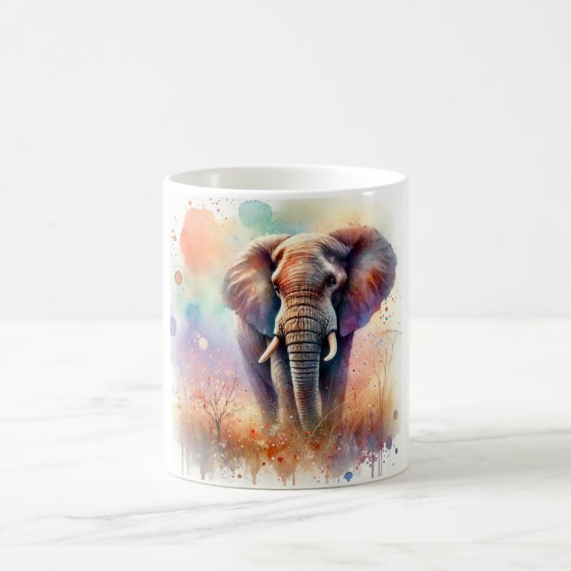 African Savanna Elephant 300724AREF132 - Watercolo Kaffeetasse (Mittel)