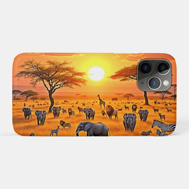 African Savanna Sunset Art Case-Mate iPhone Hülle (Rückseite (Horizontal))