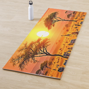 African Savanna Sunset Art Yogamatte