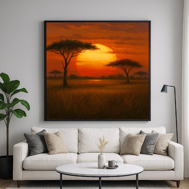 African Savannah - Landschaftlicher Illustrationss Poster (Von Creator hochgeladen)