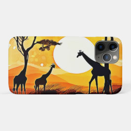 African Savannah Sunset Giraffe Scene Case-Mate iPhone Hülle