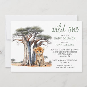 African Savannah Wild One Baby Shower Einladung