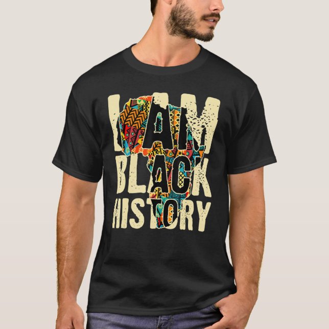 African Style Africa Continent I Am Black History  T-Shirt (Vorderseite)