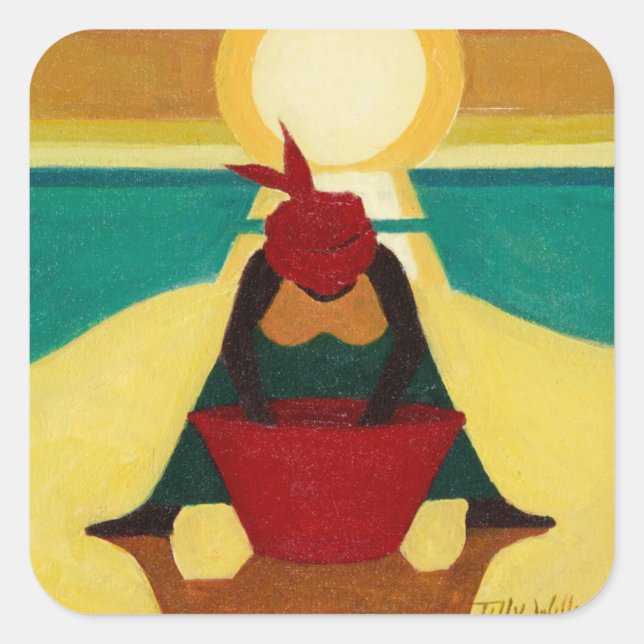 African Sunset 2009 Quadratischer Aufkleber (Vorderseite)