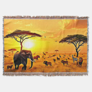 African Sunset Safari Majestät Design Decke