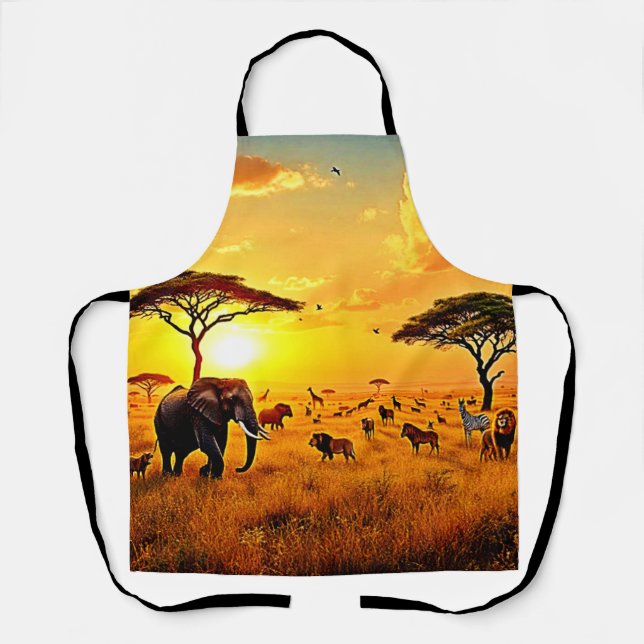 African Sunset Safari Majestät Design Schürze (Vorderseite)