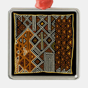 African Tribal Kuba Design Ornament Aus Metall