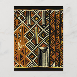 African Tribal Kuba Design Postkarte