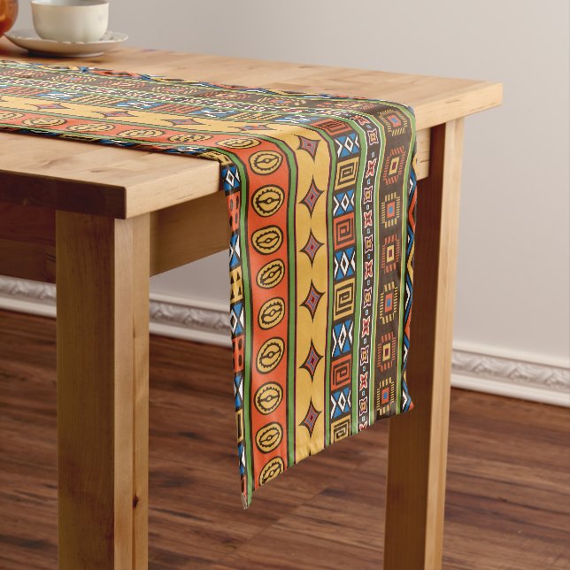 African Tribal Pattern Table Runner Kurzer Tischläufer (Beispiel)