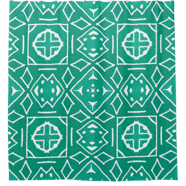 African Tribal Print Ikat Muster Duschvorhang (Vorderseite)