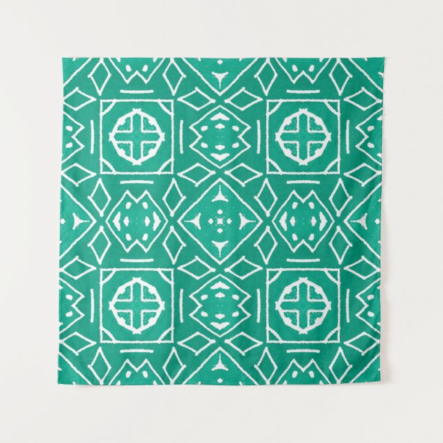 African Tribal Print Ikat Muster Wandteppich (Vorderseite)