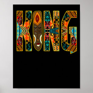 African Tribal Print King afrocentric Poster