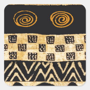 African Tribal Shaman Design Quadratischer Aufkleber