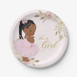African Tutu Baby Girl Baby Shower Paper Plate Pappteller