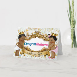 African Twins|Boy & Girl Congratulations Card Karte