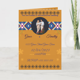 African Wedding Invitation | Gold & Kente Pattern Einladung