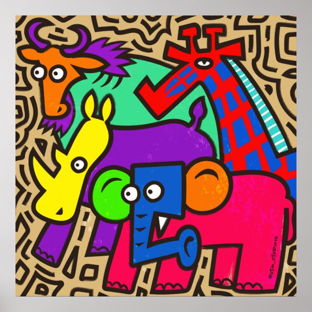 African Wildlife Art Poster (Vorne)