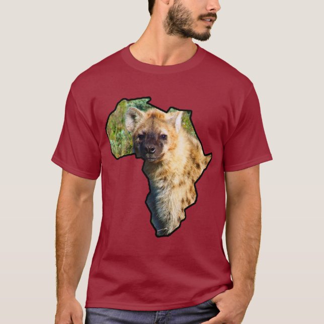 African Wildlife Continent Gepunktet Hyena T-Shirt (Vorderseite)