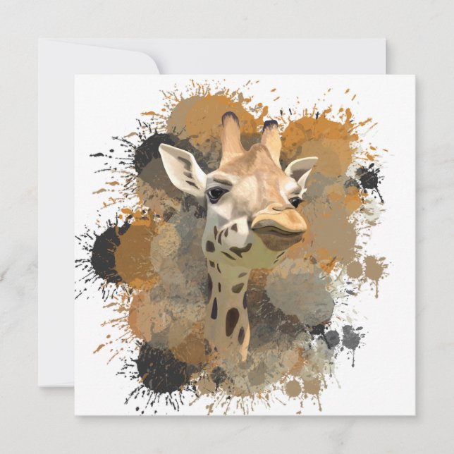 African Wildlife Giraffe Abstrakt Paint Spritzer (Vorderseite)
