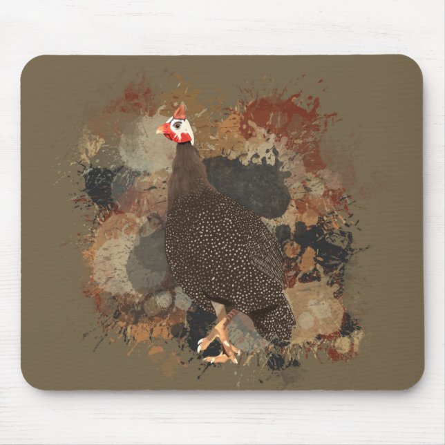 African Wildlife Guinea Fowl Earth Tones Spritzer Mousepad (Vorne)