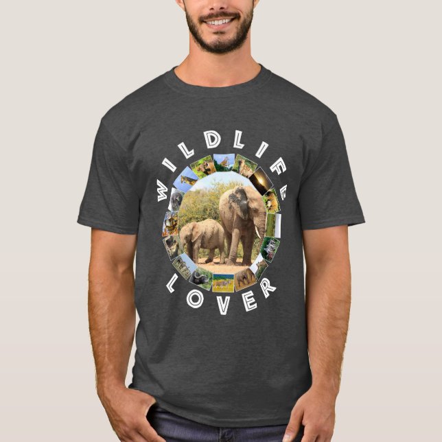 African Wildlife Lover Elephant Siblans T-Shirt (Vorderseite)