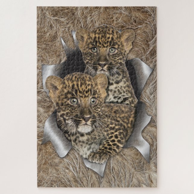 African Wildlife Panel Wall Art Puzzle (Vertikal)