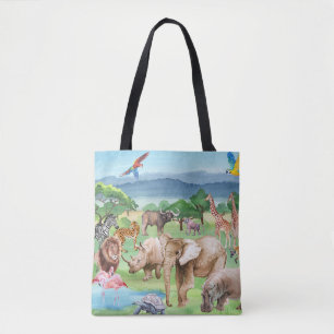 African Wildlife: Savannah Watercolor Wallpaper.