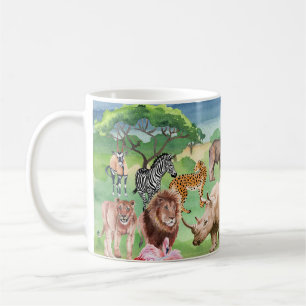 African Wildlife: Savannah Watercolor Wallpaper. Kaffeetasse