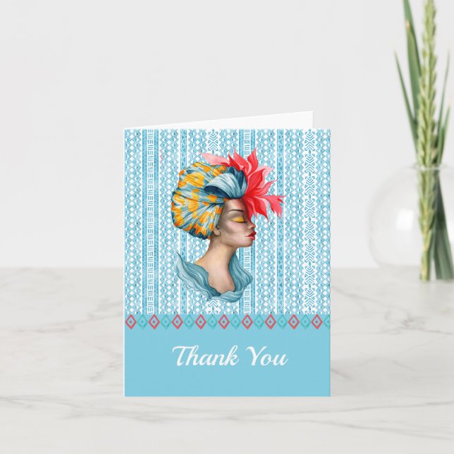 African Woman Thank You Card Dankeskarte (Vorderseite)