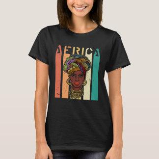 African woman womanism ethnic earrings necklace he T-Shirt