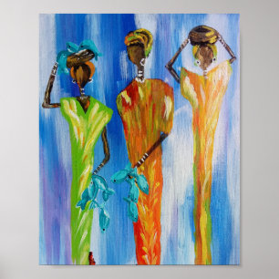 African Women at the Market Print Poster