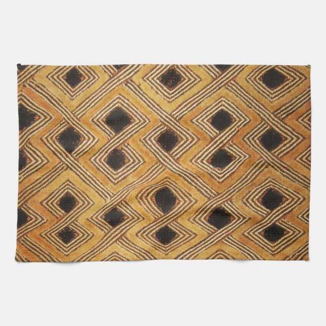 African Zaire Congo Kuba Textile Handtuch (Horizontal)