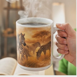 African Zebra Herd | Savannah Wildlife Art Kaffeetasse
