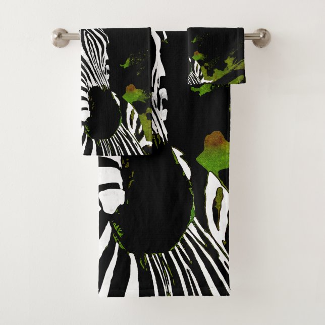 African Zebra Night Badhandtuch Set (Insitu)