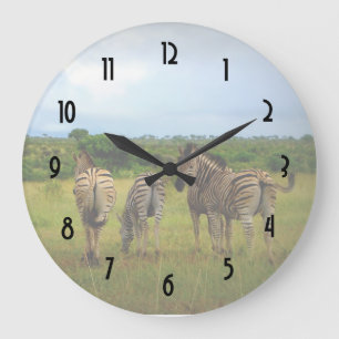 African Zebras wir haben Savannah Safari Große Wanduhr