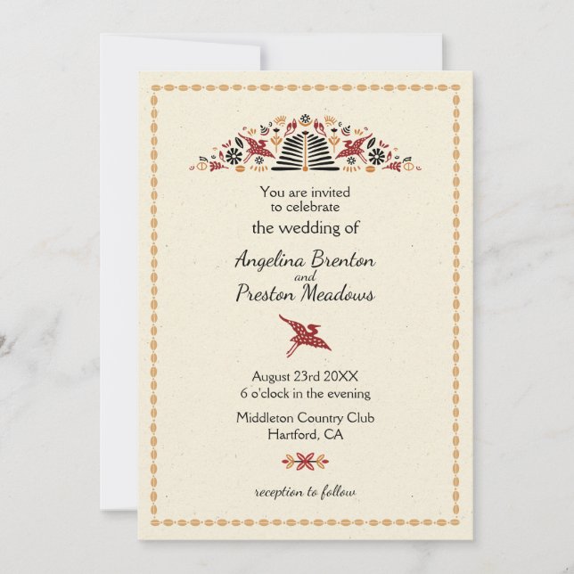 Africana Modern Africa Design Wedding Einladung (Vorderseite)