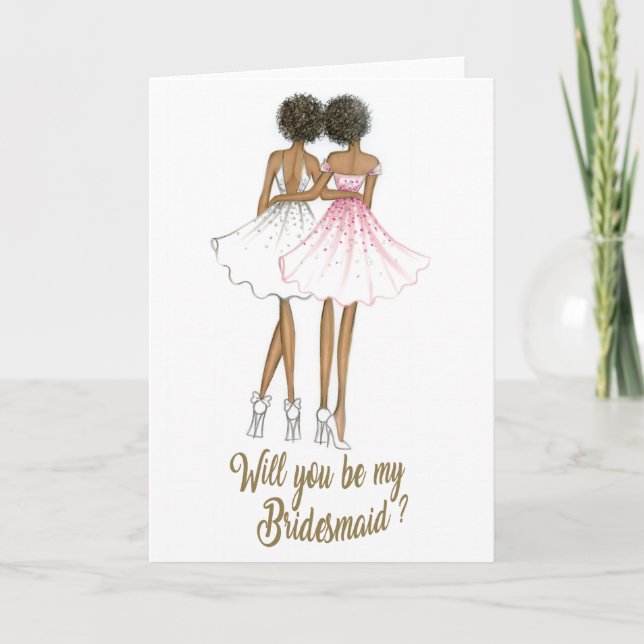 AfricanAmericanBride/AfricanAmericanBridesmaidCard Einladung (Vorderseite)