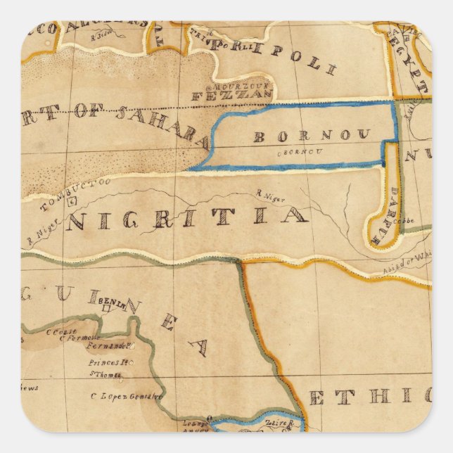 Afrika 26 quadratischer aufkleber (Vorderseite)