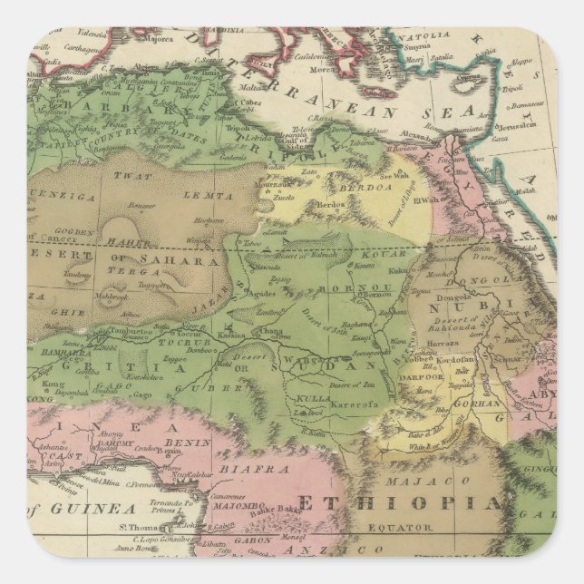 Afrika 2 quadratischer aufkleber (Vorderseite)