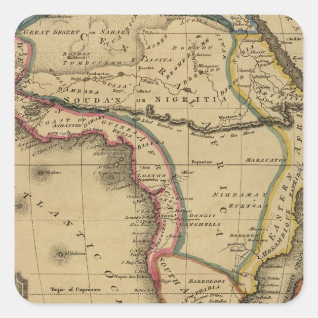 Afrika 30 quadratischer aufkleber (Vorderseite)