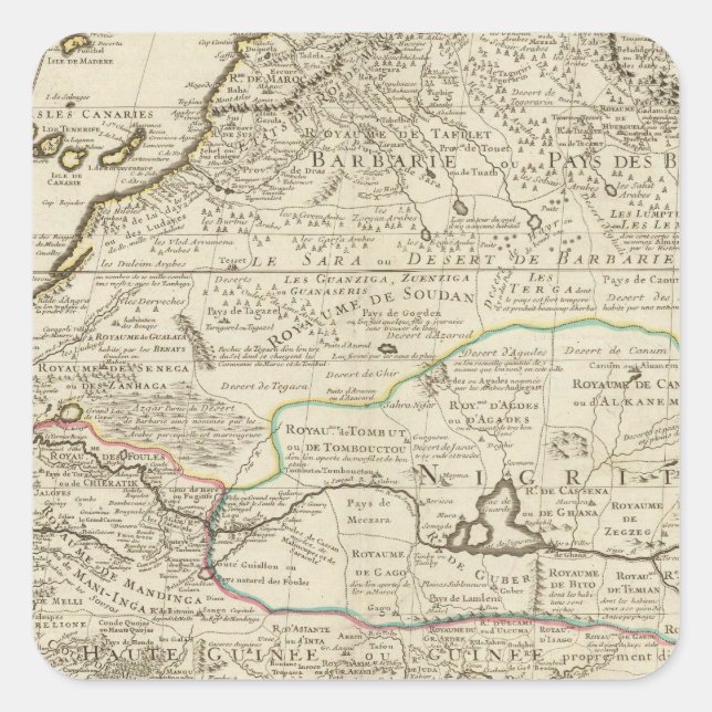 Afrika 32 quadratischer aufkleber (Vorderseite)