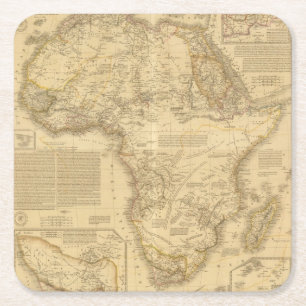 Afrika 5 rechteckiger pappuntersetzer