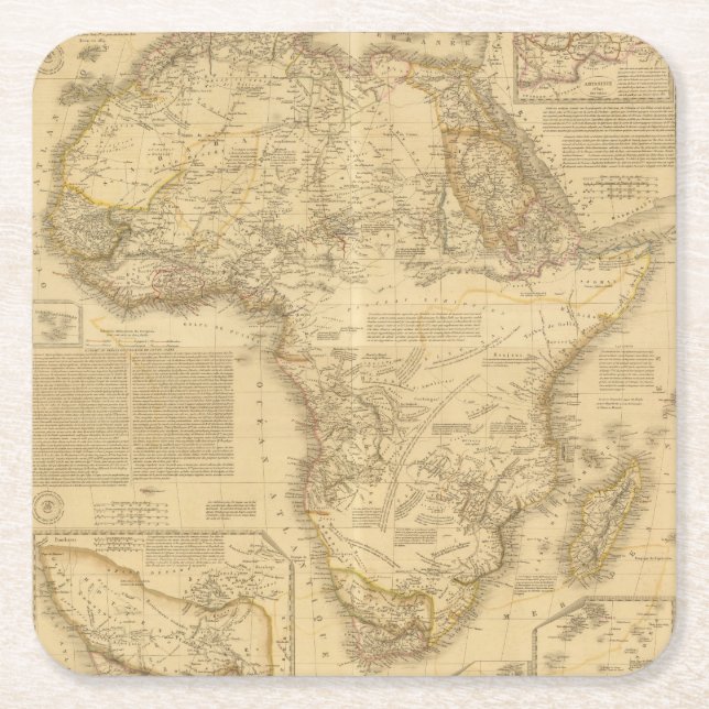 Afrika 5 rechteckiger pappuntersetzer (Vorderseite)
