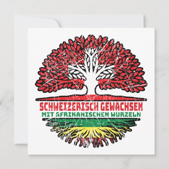 Afrika Afrikanisch Schweizer Schweiz Baum Wurzel Karte (Vorderseite)