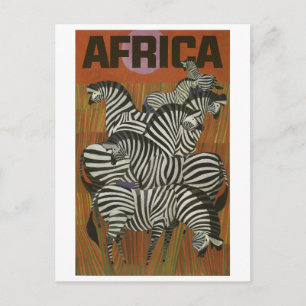 Afrika, afrikanische Zebra, Savannah, Jahrtausendr Postkarte
