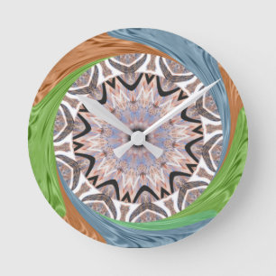 Afrika Asien - Traditionelles Muster Runde Wanduhr