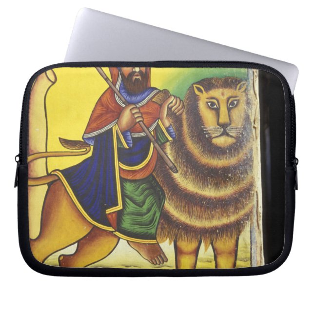 Afrika, Äthiopien. Artwork, das Lion of Laptopschutzhülle (Vorderseite)