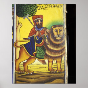 Afrika, Äthiopien. Artwork, das Lion of Poster