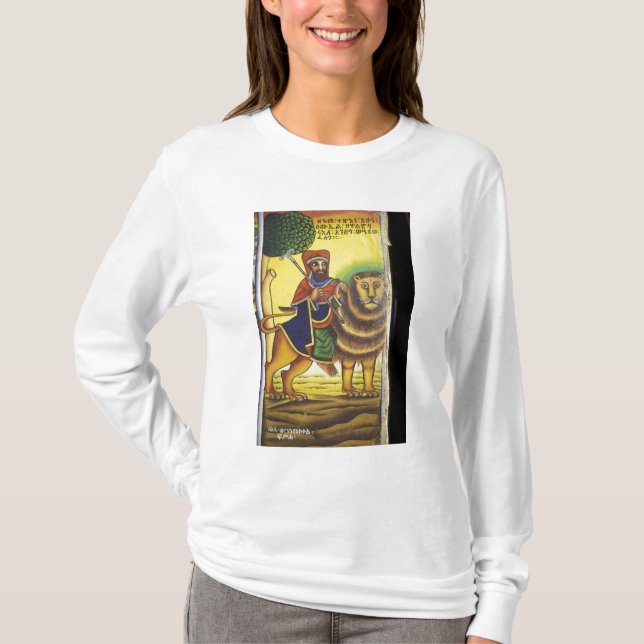 Afrika, Äthiopien. Artwork, das Lion of T-Shirt (Vorderseite)