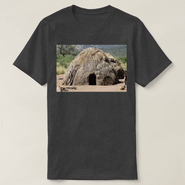 Afrika Äthiopien Debub Omo Zone Hütte der Mursi tr T-Shirt (Design vorne)